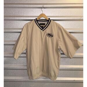Vintage Ultraclub Beige Short Sleeve Pullover with Eagle Small